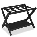 Heybly Luggage Rack, Folding Suitcase Stand with Storage Shelf, Heavy-Duty Luggage Holder for Guest Room Bedroom Hotel, Holds up