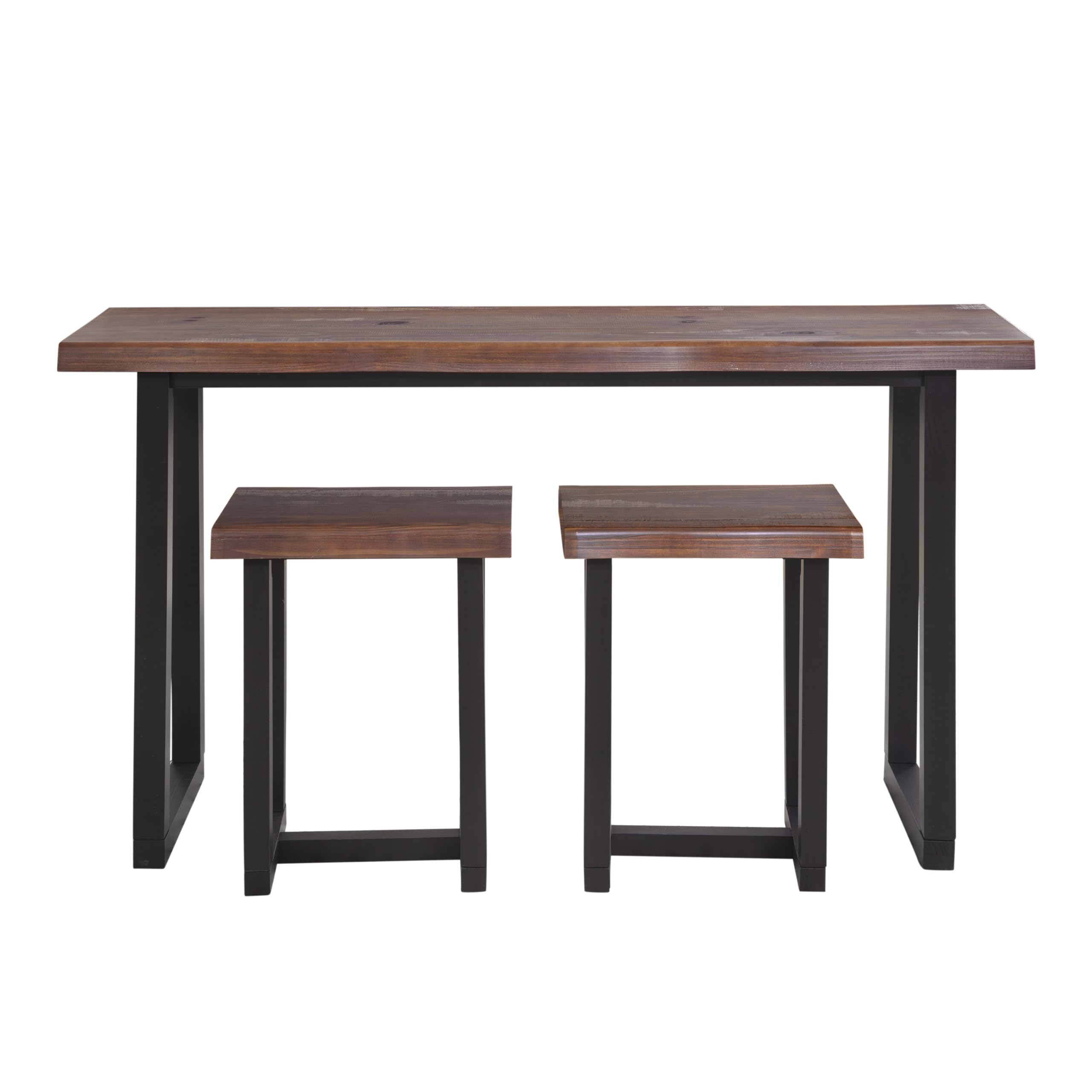 Steve Silver Co Jennings Versatile Counter Height Bar Live Edge, Solid Pine Construction, Sofa Table, Console, Hall Table, Desk, Entertainment Piece, Rustic Design, 18" D x 60" W x 36" H, Brown