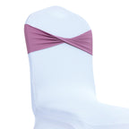 Mds Pack Of 10 Spandex Chair Sashes Bow Sash Elastic Chair Bands Ties Without Buckle For Wedding And Events Decoration Lycra Slider Sashes Bow - Dusty Pink