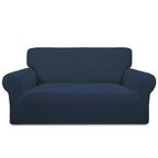 Purefit Stretch Loveseat Sofa Slipcover – Spandex Jacquard Non Slip Soft Couch Sofa Cover, Washable Furniture Protector With Non Skid Foam And Elastic Bottom For Kids (Loveseat, Dark Blue)