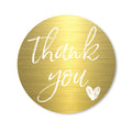 Yeachlaing 1.5 Inch Thank You Stickers,480 Thank You Stickers White Script On Gold Foil For Small Business,Self-Adhesive & Water