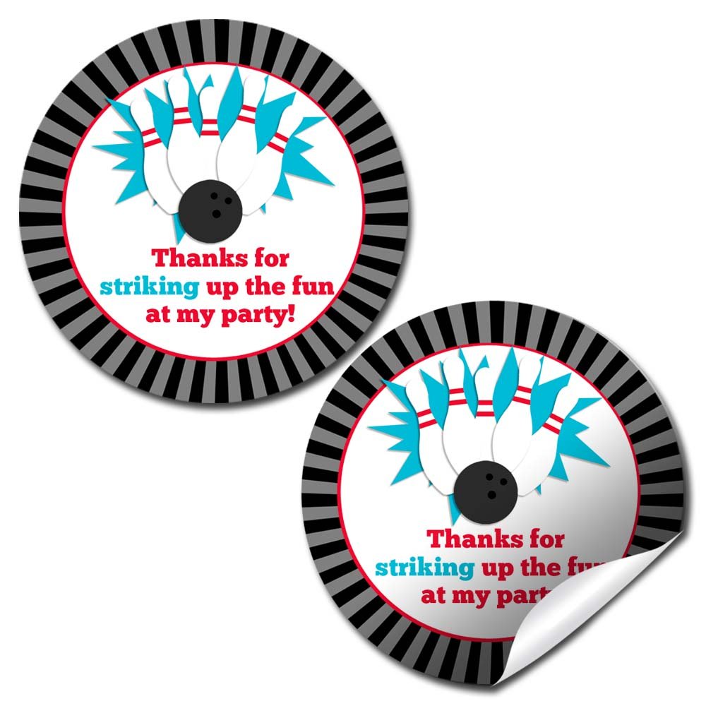 Bowling Birthday Party Sticker Labels, 40 2' Party Circle Stickers By Amandacreation, Great For Party Favors, Envelope Seals &