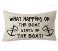 Feleniw What Happens On The Boat Stays On The Boat Anchor Throw Pillow Cover Cushion Case Cotton Linen Material Decorative 12X20