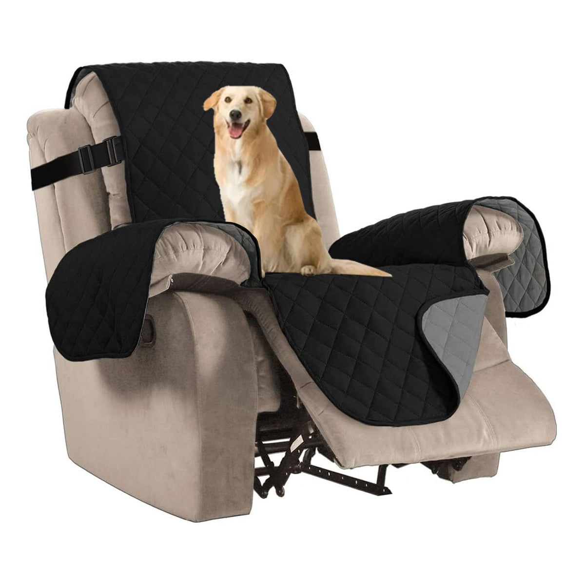H.VERSAILTEX Reversible Quilted Recliner Covers Recliner Chair Cover Water Resistant Furniture Protector Washable Couch Cover wi