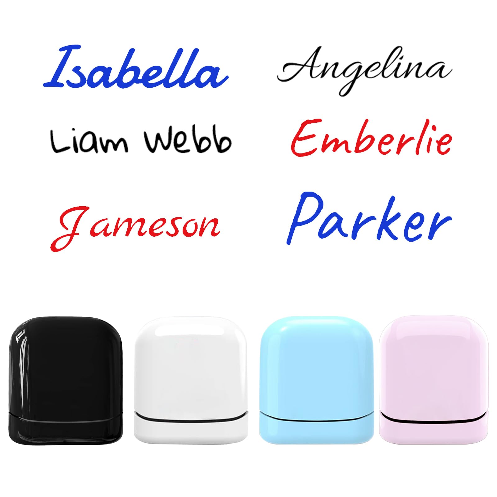 Custom Rectangular Signature Stamp- Personalized Custom Name Stamp 4 Exterior Colors And 9 Font Choices And 3 Ink Colors, Black,
