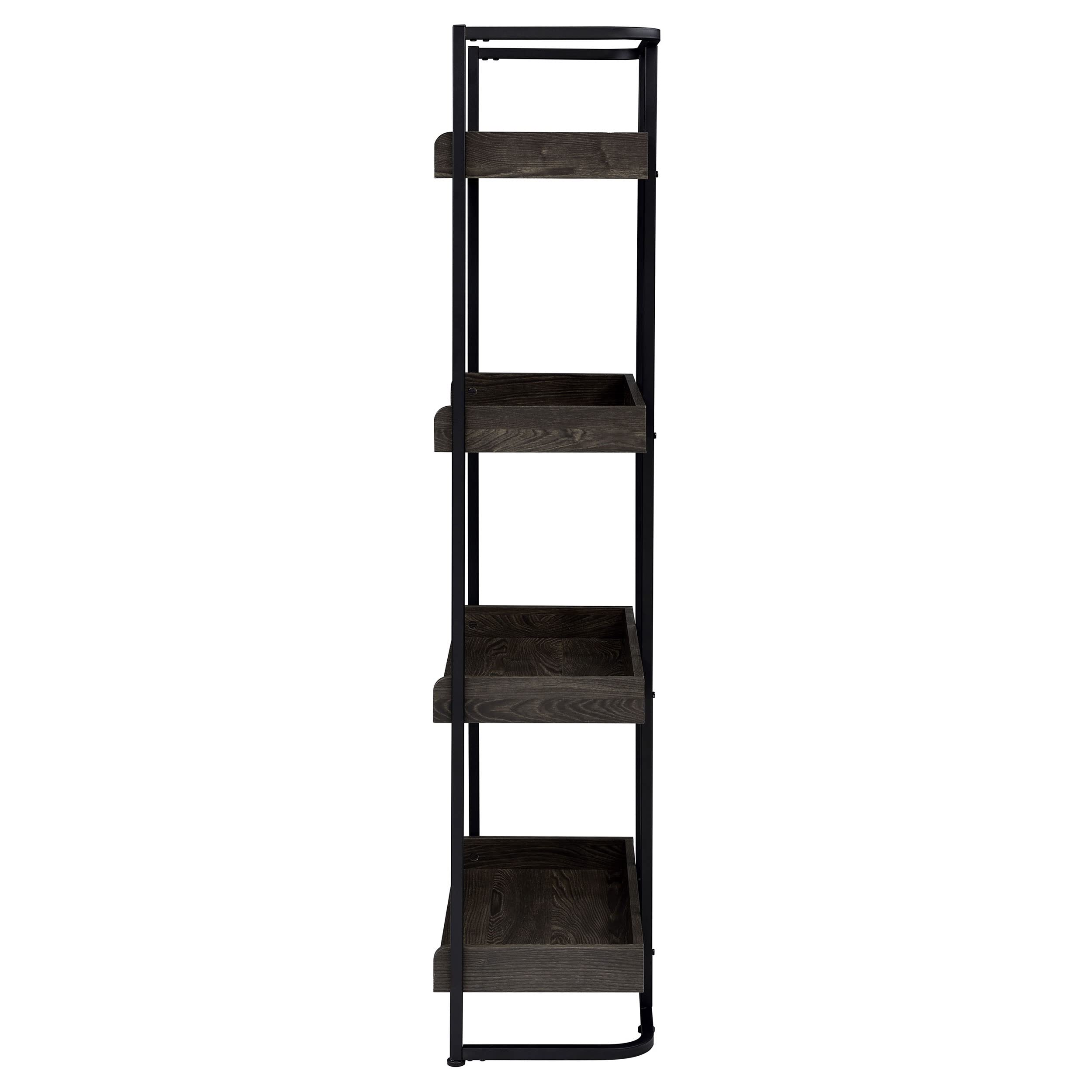 Coaster Home Furnishings Ember 4-Shelf Dark Oak and Sandy Black Bookcase, 26.25&quot;&quot; w x 14&quot;&quot; d x 67.5&quot;&quot; h (803412)