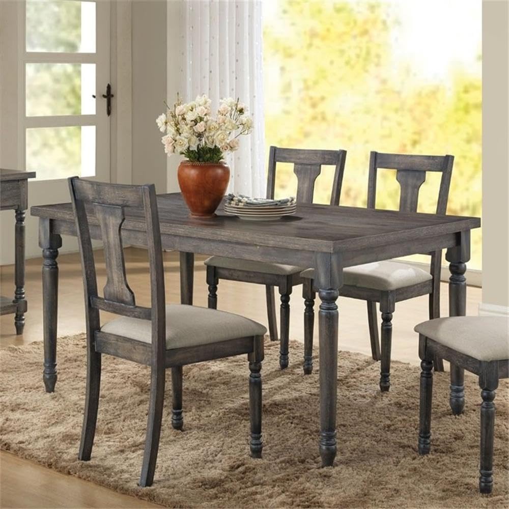 acme AC-71435 Dining Table, 26&quot; L x 21&quot; W x 41&quot; H, Weathered Gray