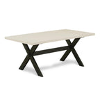 East West Furniture X627FO624-5 5 Piece Kitchen Table Set for 4 Includes a Rectangle Dining Room Table with X-Legs and 4 Black Linen Fabric Parson Dining Chairs, 40x72 Inch, Multi-Color