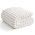 Himeet Fuzzy Blanket Fleece Blanket White Cozy Throw Blanket For Couch Lap Blanket Fluffy Velvet Plush Soft Ribbed Design Wash U