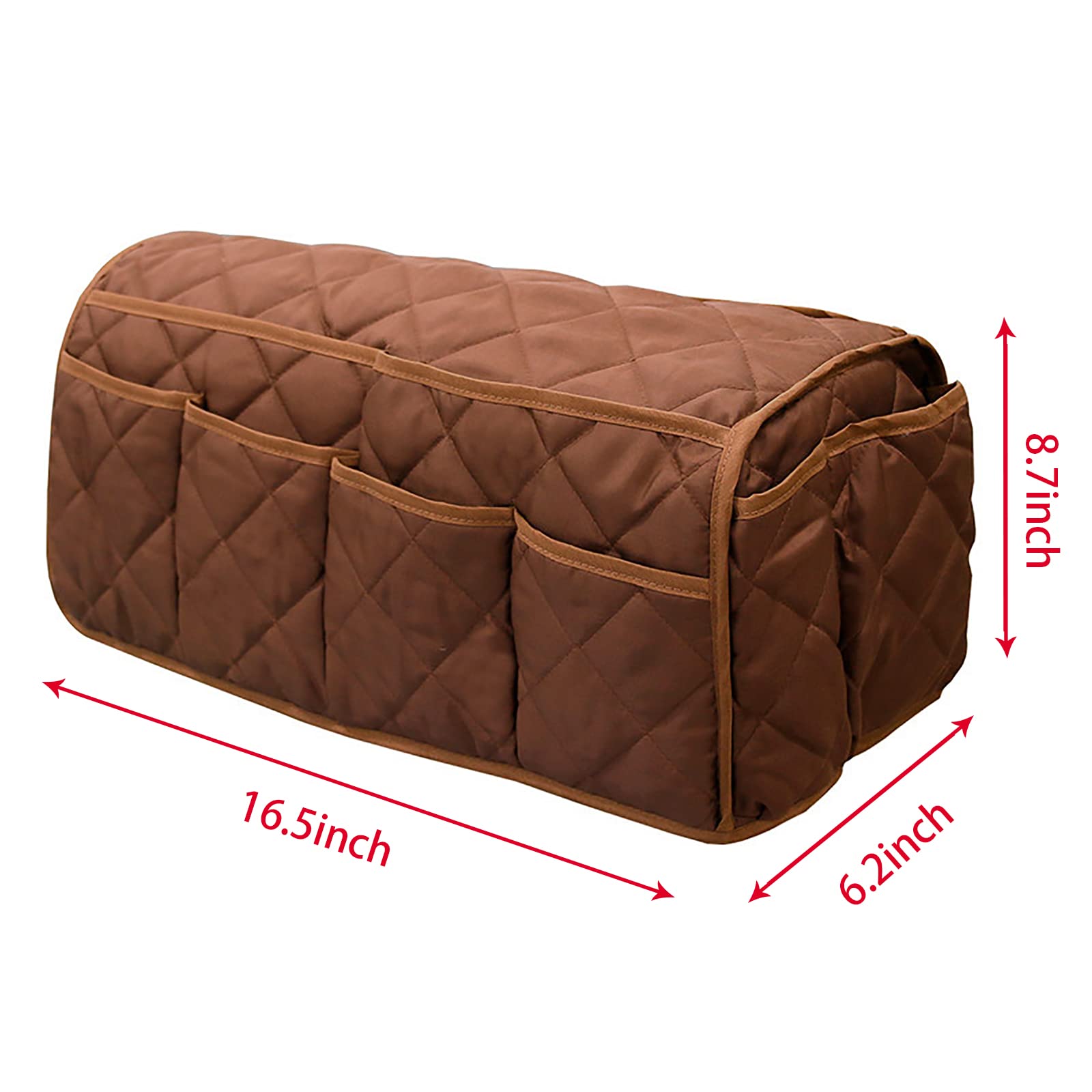 2 In 1 Waterproof Armrest Covers Sofa Arm Organizer With 14 Pockets For Tablet Magazines Tv Remote Holder, Anti-Slip Recliner Co