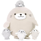 MaoGoLan 5Pcs Fat Seal Plush with 4 Babies Inside - 20 ' Giant Ultra Soft Seal Stuffed Animal Throw Pillow - Squishy Mother-Bab