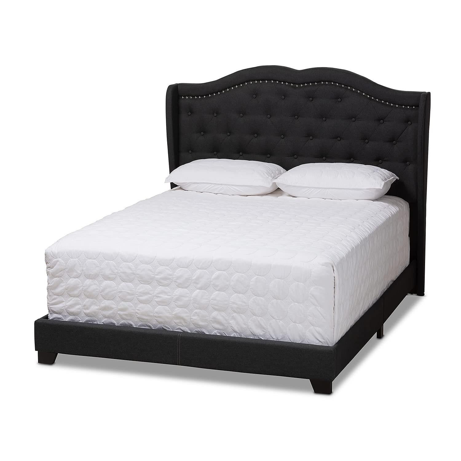 Baxton Studio Aden Bed, Queen, Charcoal Grey (149-8927-HiT)