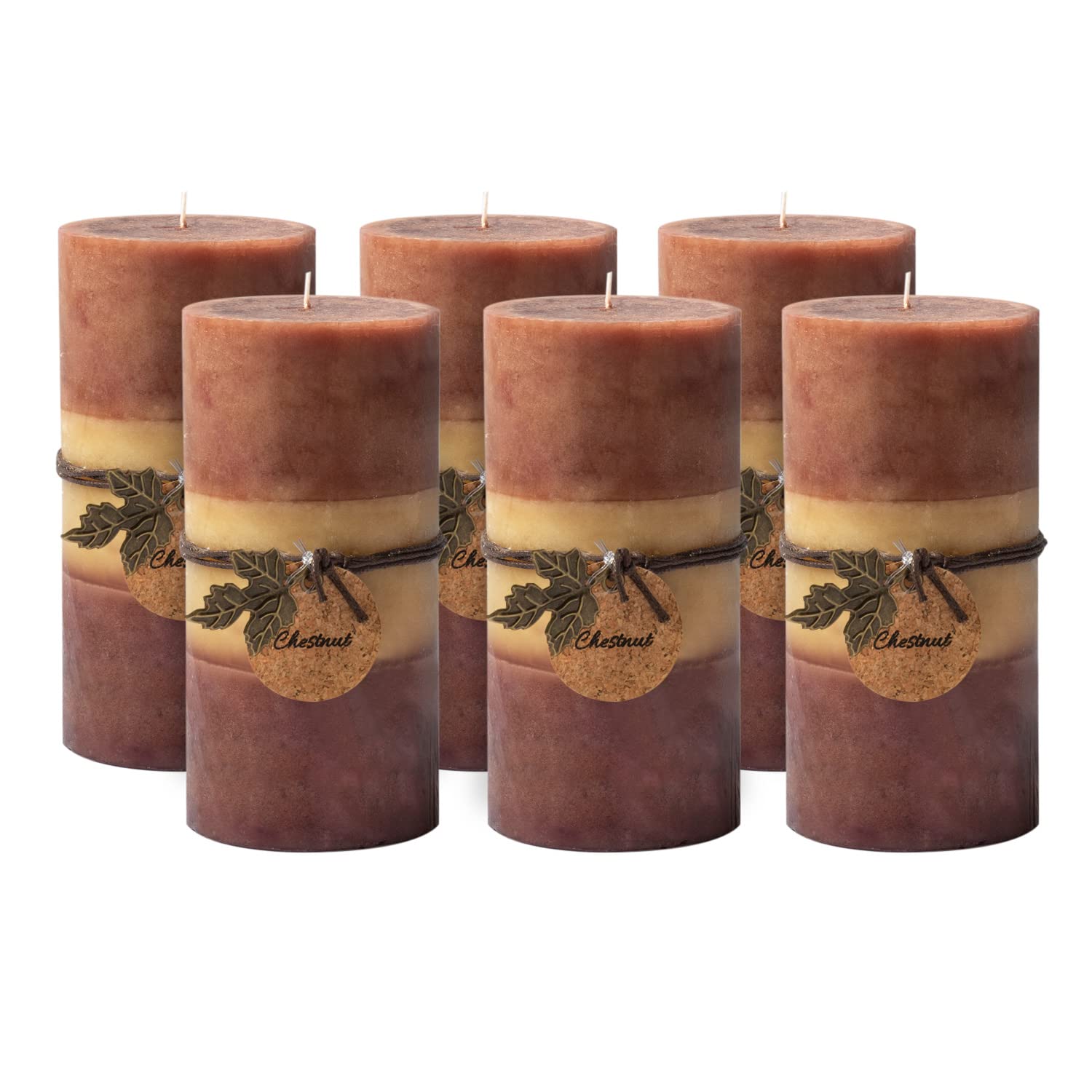 Royal Imports 3 x 6 Pillar Candles for Fall, Thanksgiving Holiday D  cor, Rustic Farmhouse Wedding & Home Decoration, Unscented 