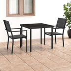 vidaXL Patio Dining Set 3 Piece Garden Outdoor Lawn Yard Terrace Balcony Seat Seating Sitting Dinner Chair and Table Furniture Steel