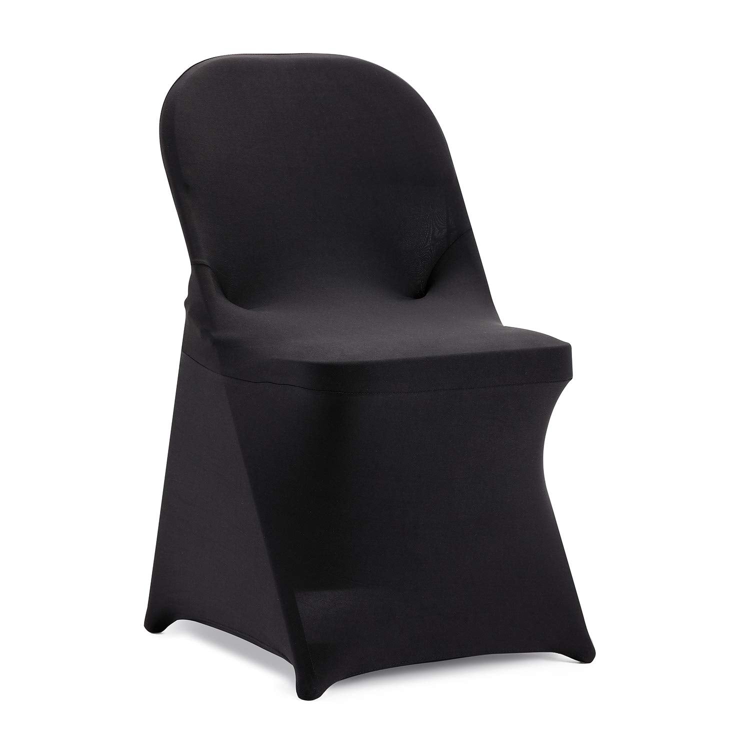 Howhic Folding Chair Covers For Party 12Pcs, Universal Spandex Chair Covers For Folding Chairs, Stretchy Fitted Chair Covers For Wedding, Party, Banquet, Conference (12Pcs, Navy)
