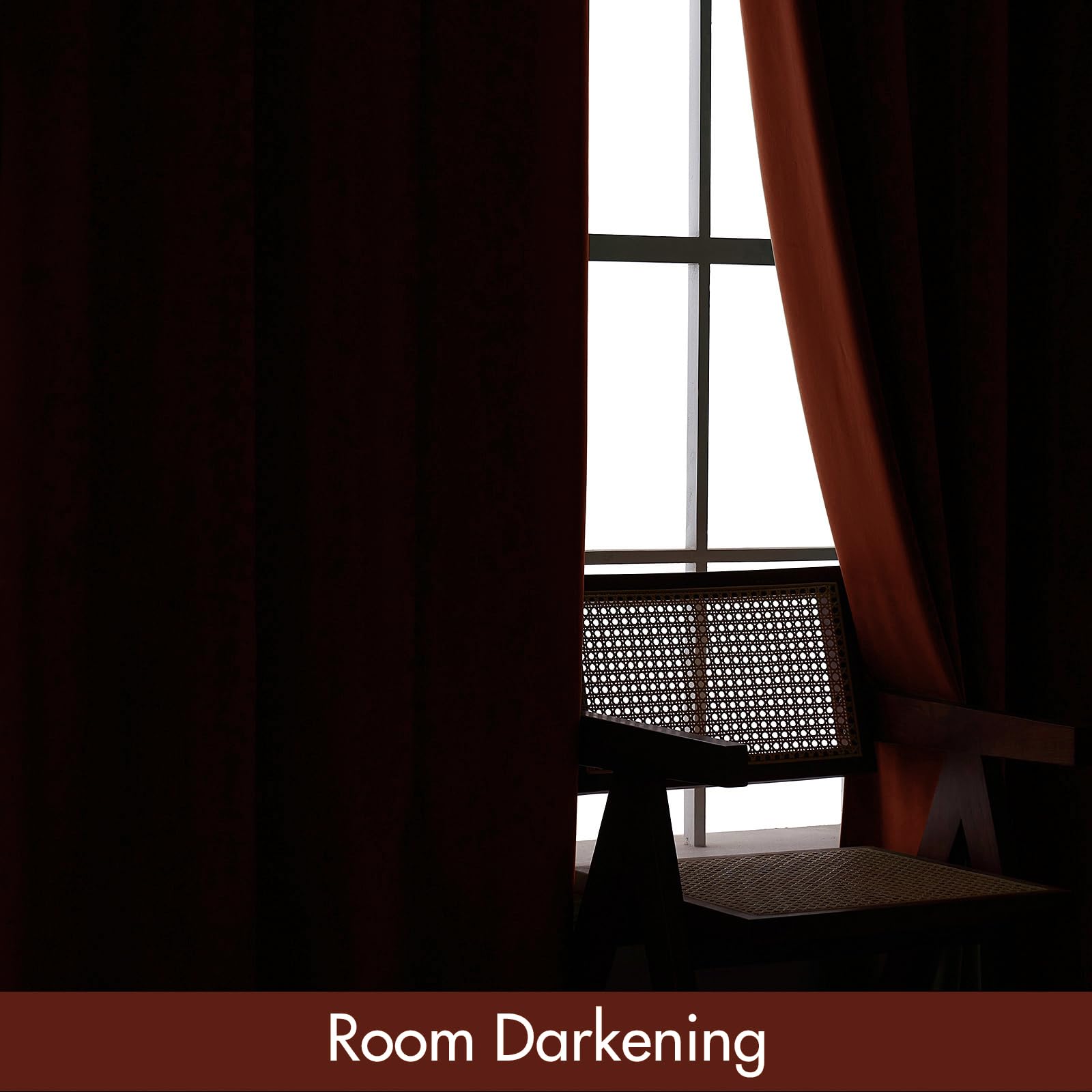 Miulee Burnt Orange Velvet Curtains Thermal Insulated Blackout Curtain Fall Drapes For Bedroom Living Room Darkening 108 Inches Long Rust Terracotta Panels Rod Pocket Set Of 2