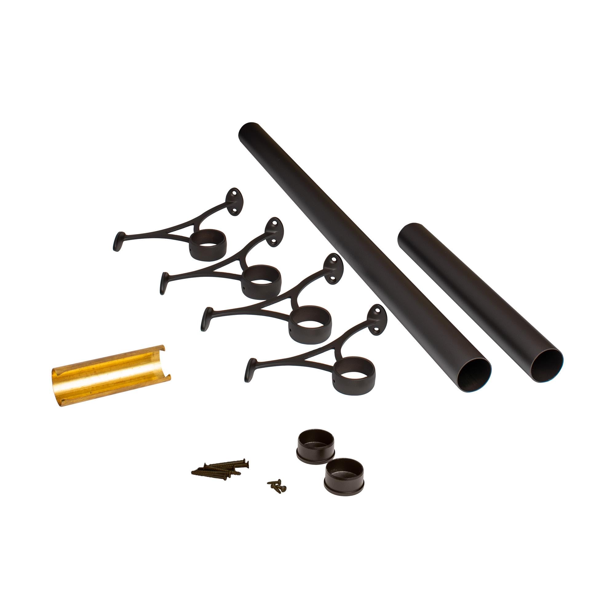 OUTWATER 12 Bar Foot Rail Kit - Complete Undercounter Mount Hardware and Tubing, Oil Rubbed Bronze Finish