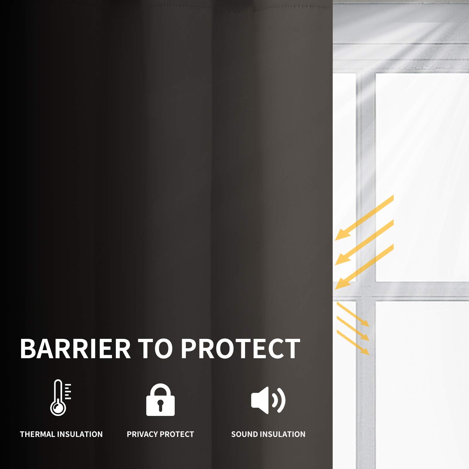 Easy-Going Blackout Curtains For Bedroom, Solid Thermal Insulated Grommet And Noise Reduction Window Drapes, Room Darkening Curtains For Living Room, 2 Panels(52X108 In,Taupe)