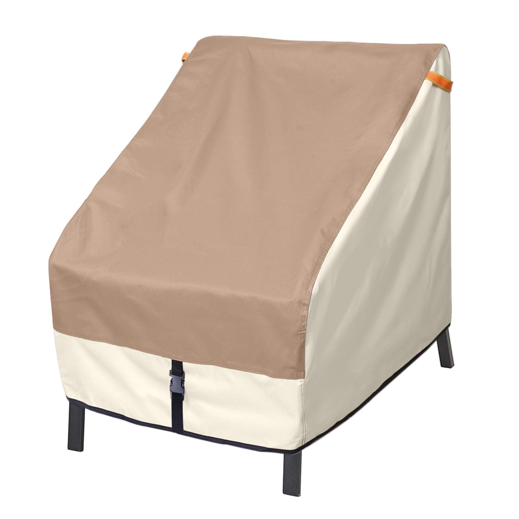 Porch Shield Patio Chair Covers -Waterproof Outdoor Lounge Deep Seat Single Lawn Chair Cover - 28W X 30D X 28H Inch, Light Tan &
