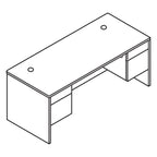 HON 10500 Series 72 by 36 by 29-1/2-Inch Double Pedestal Desk Shell, Mahogany