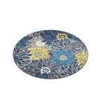 Nourison Passion Blue 5'3' X Round Area Rug, Floral, Farmhouse, Easy Cleaning, Non Shedding, Bed Room, Living Room, Dining Room, Kitchen, (5' Round)