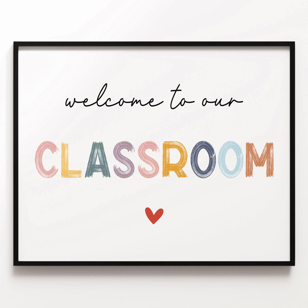 The Welcome To Our Classroom Art Print, Playroom Wall Decor, Educational Prints, Homeschool Classroom Decor, Boho Kids Pastel Al