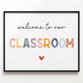 The Welcome To Our Classroom Art Print, Playroom Wall Decor, Educational Prints, Homeschool Classroom Decor, Boho Kids Pastel Al