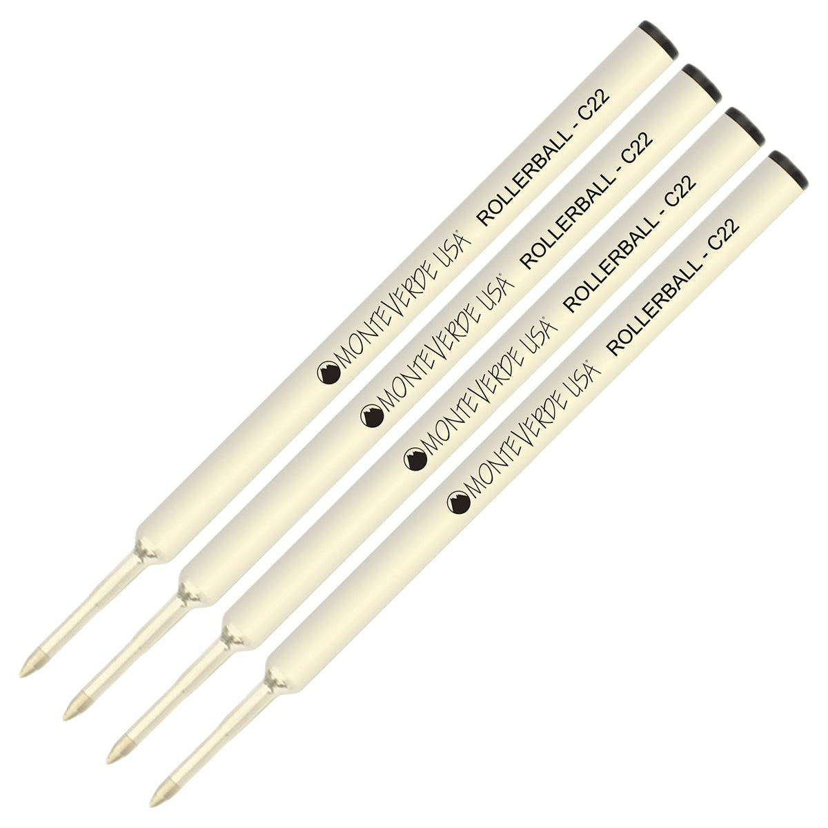 Monteverde Roller Ball Refill To Fit Cross Roller Ball Pens - Fine Black (C223Bk)4 Pack