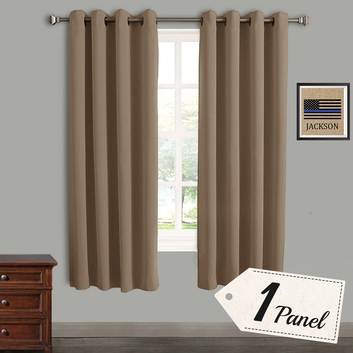 Rose Home Fashion Blackout Thermal Insulated Curtain - Antique Bronze Grommet Top for Bedroom or Living Room,Grommet Curtain, So