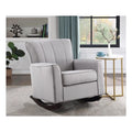Acme Furniture Denzell Upholstered Fabric & Wood Rocking Chair in Gray