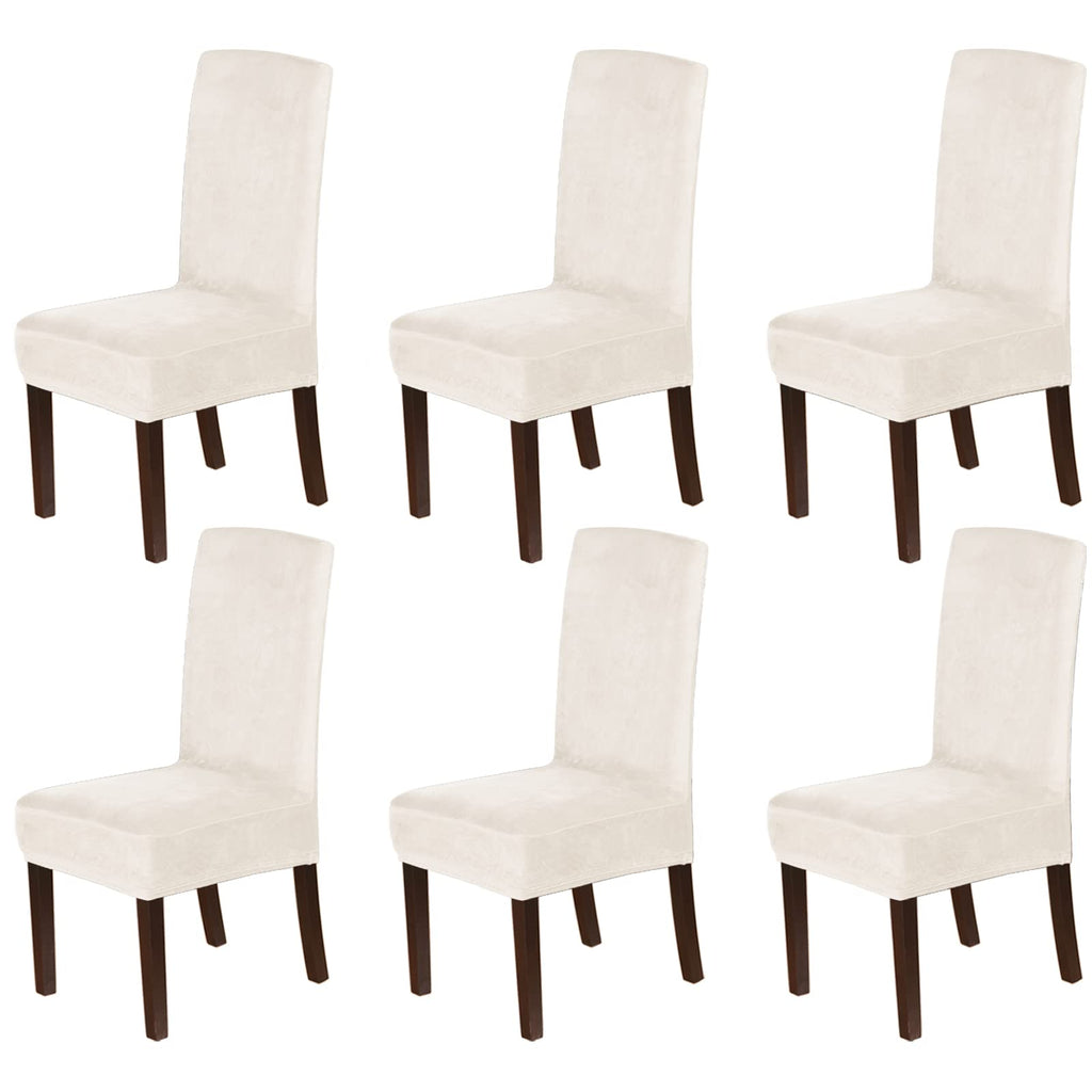 H.VERSAILTEX Dining Chair Covers Velvet Stretch Chair Covers for Dining Room Set of 6 Parson Chair Slipcovers Chair Protectors C