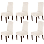 H.VERSAILTEX Dining Chair Covers Velvet Stretch Chair Covers for Dining Room Set of 6 Parson Chair Slipcovers Chair Protectors C