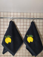 2 Pack Lemon Hand Towels, 100% Soft Cotton, Basket Stuffers, (12X20 Inches) Decor Hand Towels Gift Packed, Decorative Hand Towel