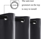 Jiuzhen Dark Grey Blackout Curtains With Tiebacks Thermal Insulated, Light Blocking And Noise Reducing Grommet Curtains For Bedroom And Living Room, Set Of 2 Window Curtain Panels, 70 X 72 Inch Length