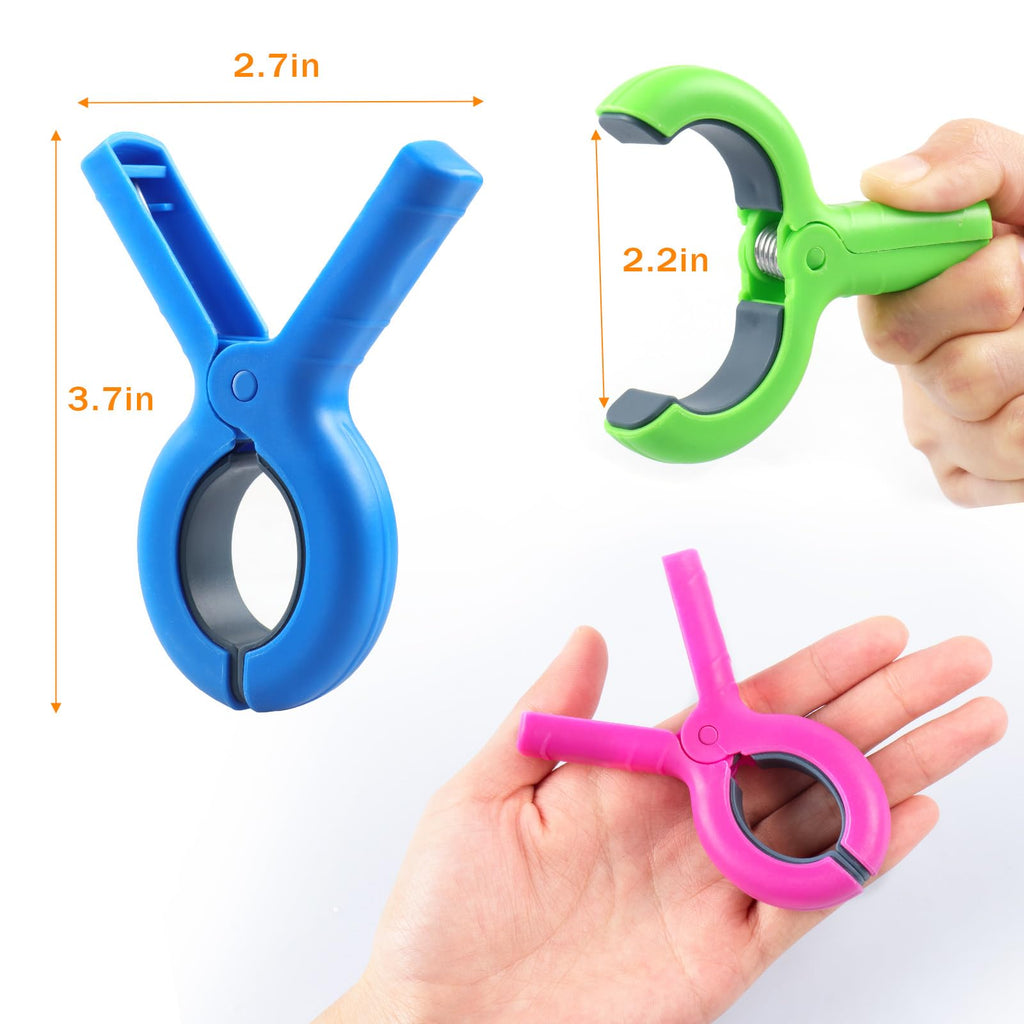 8 Pcs Beach Towel Clips For Beach Chairs, Towel Holder For Beach Chair Pool Chair On Cruise, Jumbo Size Heavy Duty Clothes Pins,