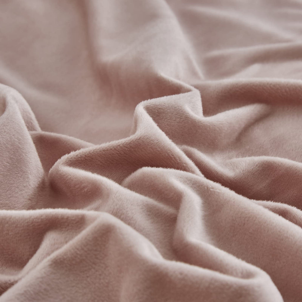 Clothknow Pink Velvet Twin Comforter Set 3Pcs Blush Bedding Comforter Set Pink Fluffy Twin Comforter Dusty Rose Comforter Sofy Pink Comforter Sets Twin
