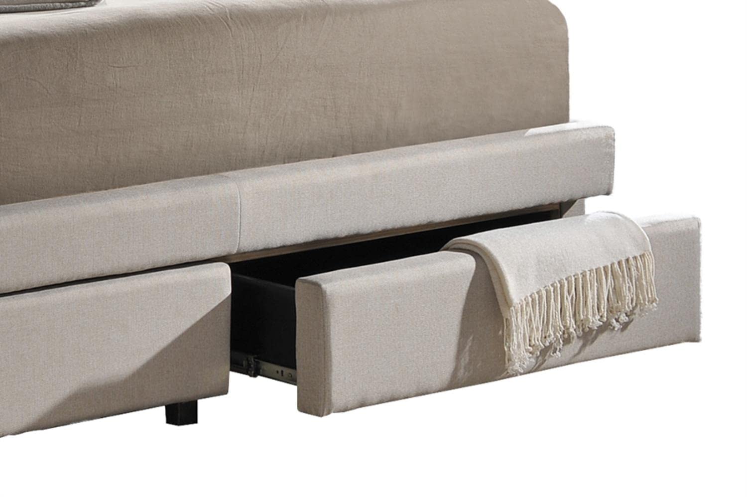 Baxton Studio BBT6423-Light King Platform, Light Beige