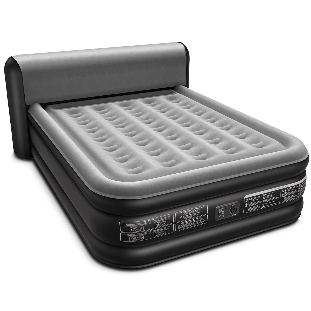 Xsleep Queen Air Mattress With Built In Pump 18' Raised With 33' Headboard Luxurious Comfort Queen Blow Up Mattress For Home A
