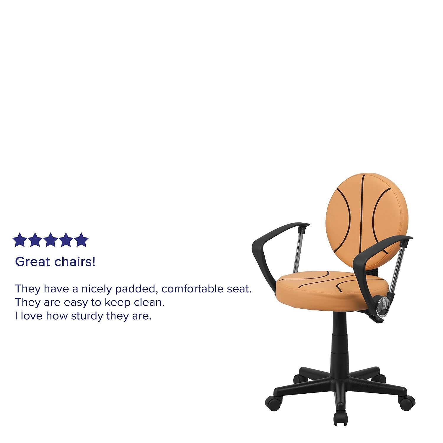 Flash Furniture Brandon Basketball Swivel Task Office Chair with Arms