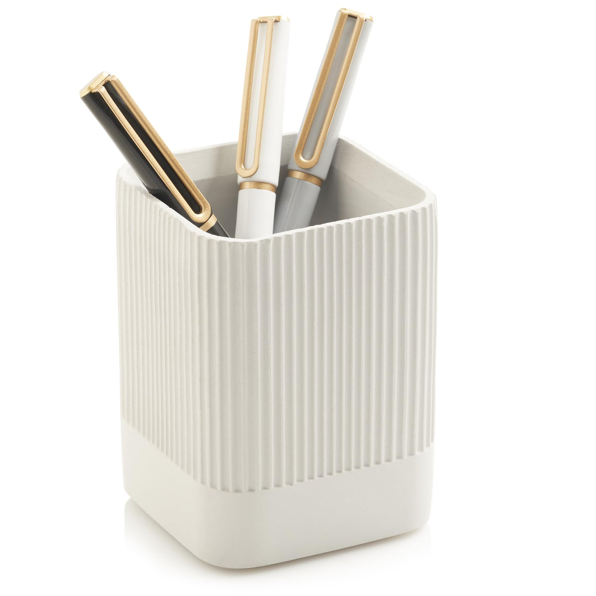 Kibaga Aesthetic Pen Holder For Desk - Modern Concrete Pencil Holder - Cute And Functional Desk Organizer For Office Supplies -