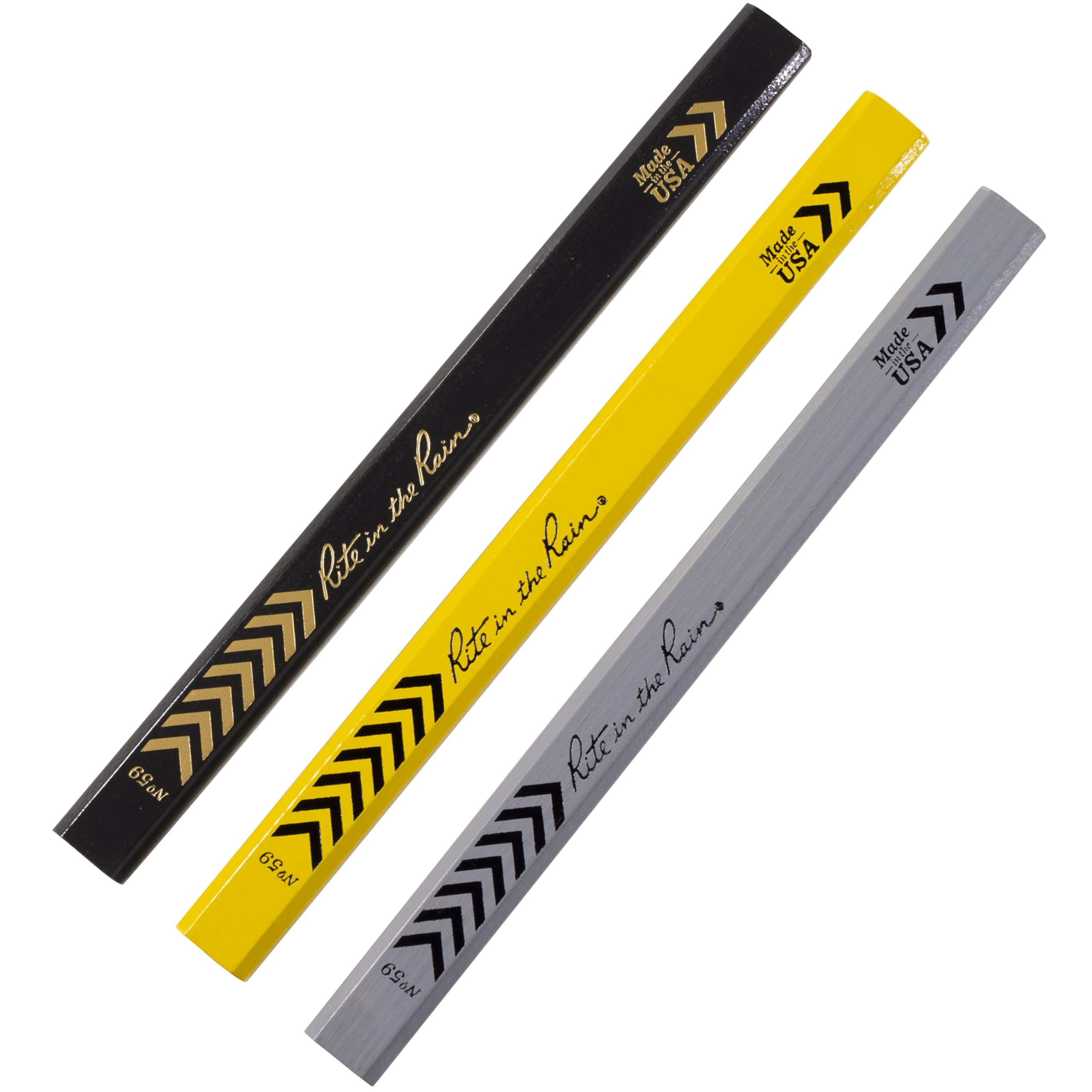 Rite In The Rain All-Weather Carpenter Pencils, Tough Medium Hb Lead, Made In The Usa, 12 Pack (No. 59-12)
