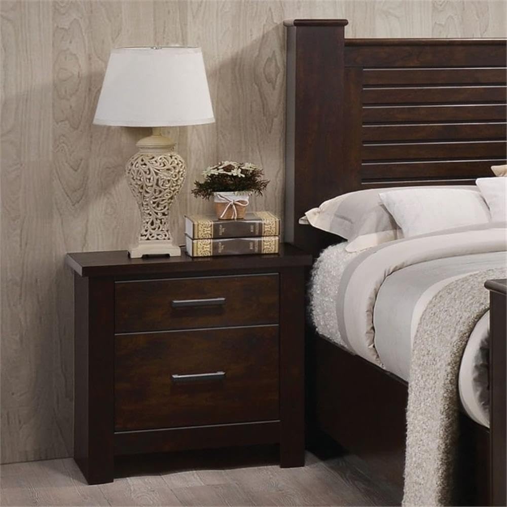 Acme Panang Square 2 Drawers Nightstand in Mahogany