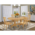 East West Furniture VAAV5-OAK-W 5 Piece Dining Table Set for 4 Includes an Oval Kitchen Table with Butterfly Leaf and 4 Kitchen Dining Chairs, 40x76 Inch, Oak