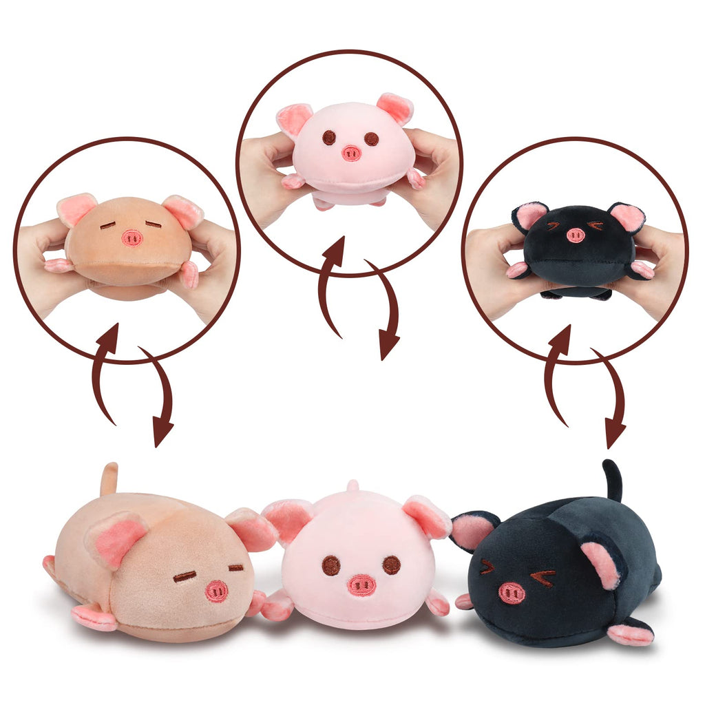 Achwishap Pig Stuffed Animal Mommy 19.6    With 3 Pig Plushies,4 Pcs Cute Pig Plush Pillow,Kawaii Toys Soft Hugging Pillow For K