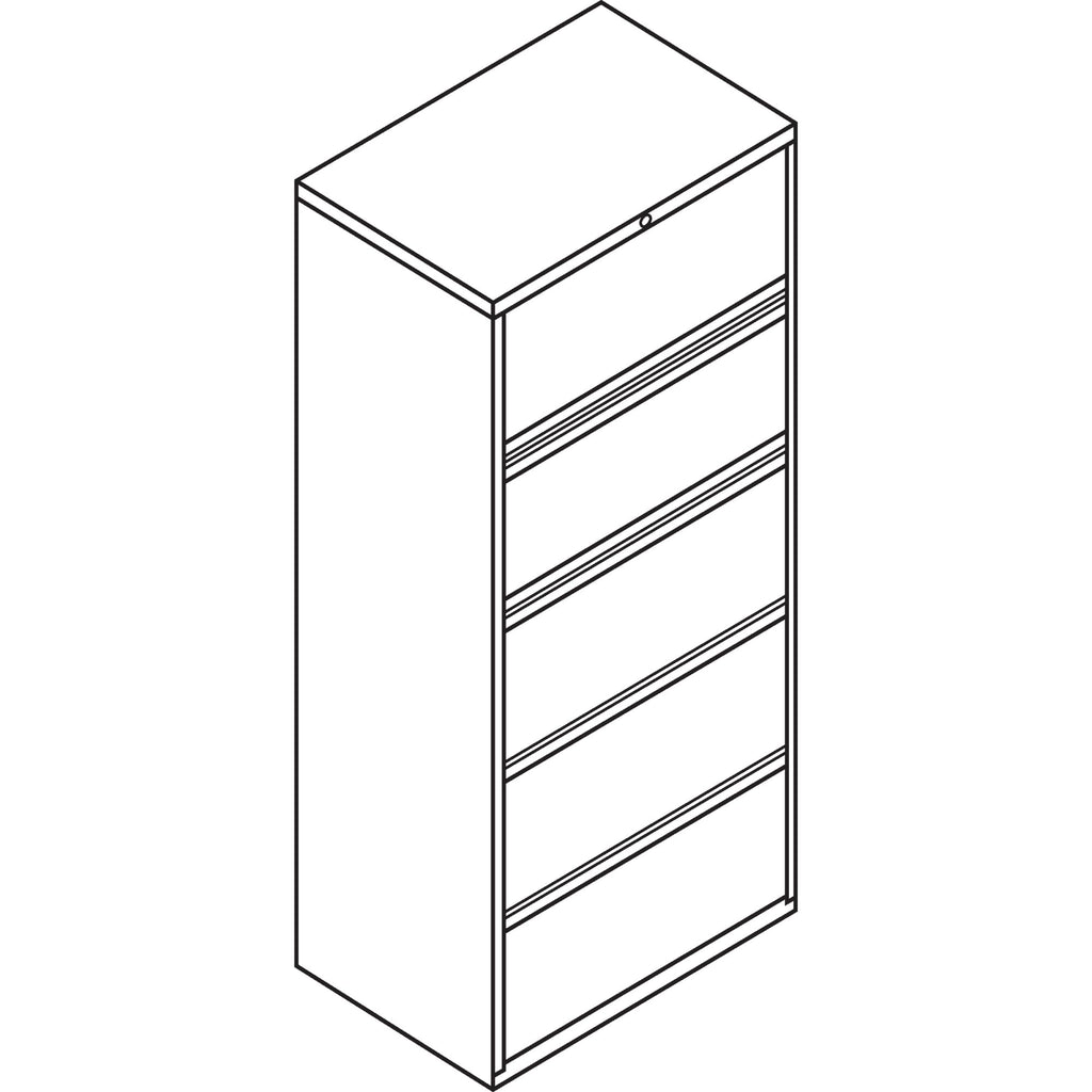 Hon 5-Drawer Lateral File W/Lock-5-Drawer Lateral File W/Lock, 36"X19-1/4"X67", Putty