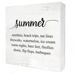 Summer Sunshine Beach Wood Box Sign Home Decor Rustic Summer Wooden Box Sign Block Plaque for Wall Tabletop Desk Decoration
