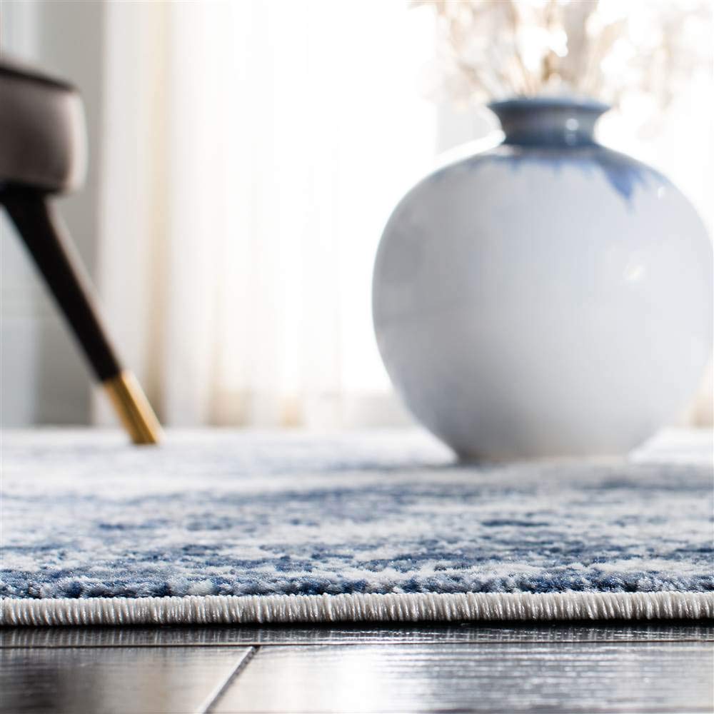 Safavieh Amelia Collection Accent Rug - 4' X 6', Navy & Grey, Modern Abstract Design, Non-Shedding & Easy Care, Ideal For High T
