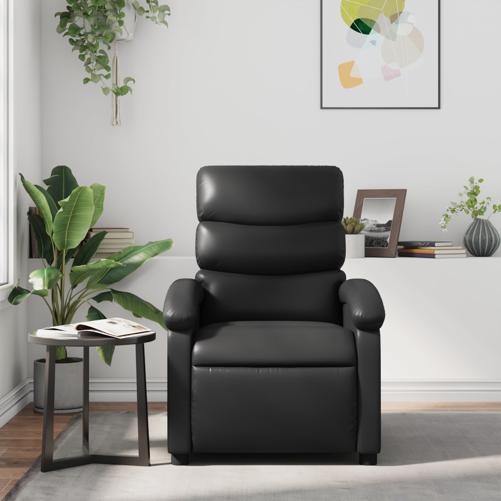 vidaXL Reclining Armchair, Seat with Armrest Back, Television Rest Armchair, Lounge Office Chair, Synthetic Leather Black, 371713