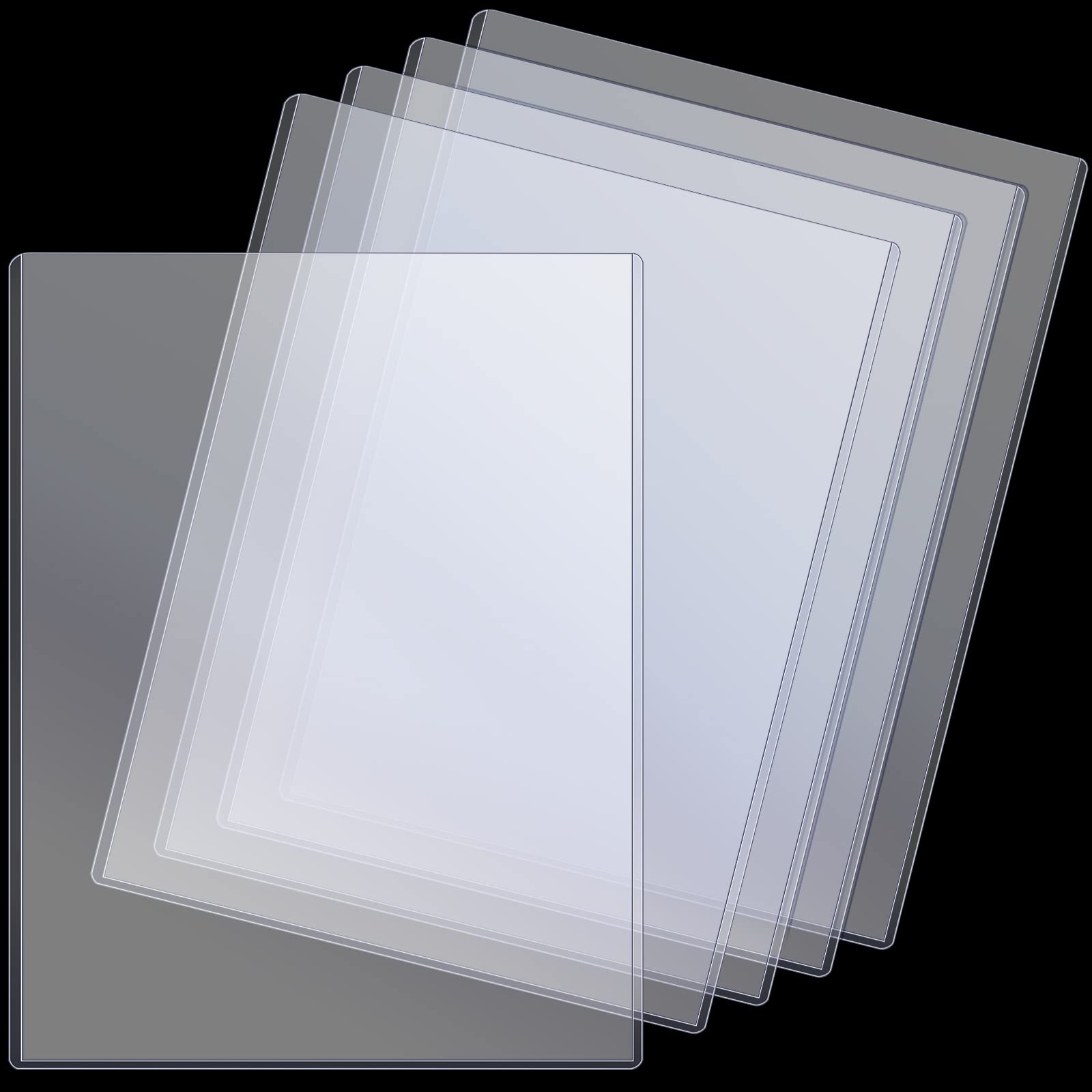 Teling 5 Pcs 8 1/2' X 11' Rigid Print Protectors Clear Rigid Sleeve Plastic Paper Page Protectors Clear Sheet Cover Photo Plas