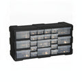 Trendivibe Transparent Drawers 22Drawer Cabinet Removable Divider Parts Storage Cabinet, Export 22Dr Blk